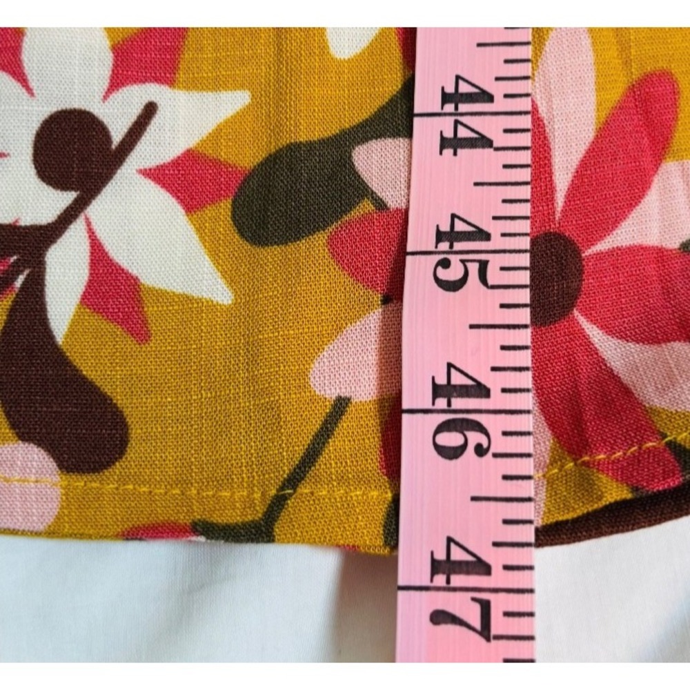 LuLaRoe Womens Dress Size‎ XL Lorene Dolman Midi Yellow Pink Floral Pockets NWT - Picture 6 of 6